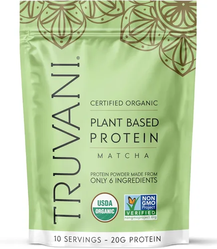 Miniatura 17 de Truvani - Proteína en polvo de guisantes vegana Banana Canela 20 g de proteína vegetal orgánica 10 porciones Keto Sin gluten ni lácteos