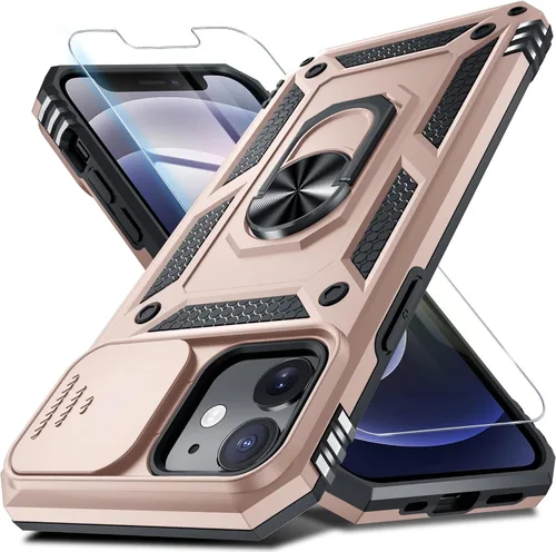 Miniatura 134 de Janmitta - Funda para iPhone 14 Pro con cubierta deslizante para lente de cámara incorporada + protector de pantalla, funda de cuerpo completo