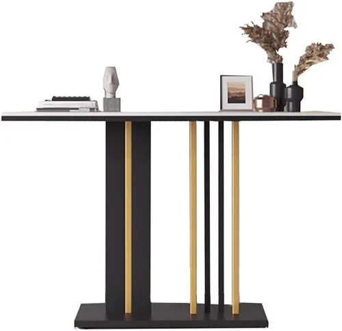 GIZNXBA Mesa de consola moderna, mesa de sofá estrecha con patas de metal, mesa de entrada, sofá largo detrás del sofá, mesa para entrada, sala de