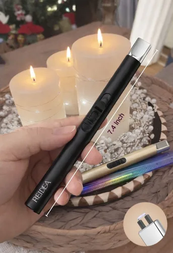 Miniatura 2 de REIDEA Encendedor Eléctrico S4, Encendedor de Velas USB Recargable con Interruptor de Seguridad, Encendedor Electrónico de Arco, Resistente al Negro