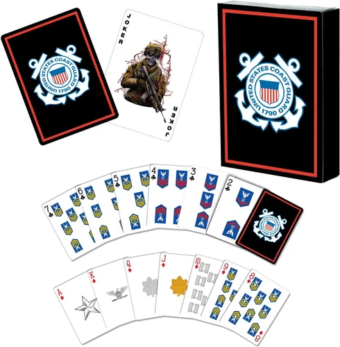 Miniatura 43 de Juego de regalo del ejército de los Estados Unidos Juego de cartas y dados Tarjetas de insignia de rango del ejército Regalos del ejército
