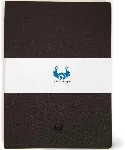 Leda Art Supply Cuaderno de bocetos grande de 160 páginas con tapa blanda para artistas, cuaderno de dibujo de cuero para todos, ideal para tinta,