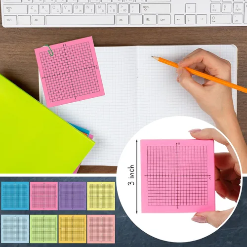 Miniatura 3 de Sabary 8 paquetes de notas adhesivas de papel cuadriculado, 400 hojas de 3 x 3 pulgadas, mini blocs de gráficos lineados de 20 x 20, notas adhesivas