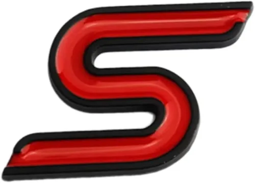 Miniatura 8 de Nueva aleación de zinc 3D S emblema insignias coche guardabarros trasero tronco Sedan letra adecuada para sedán (negro)