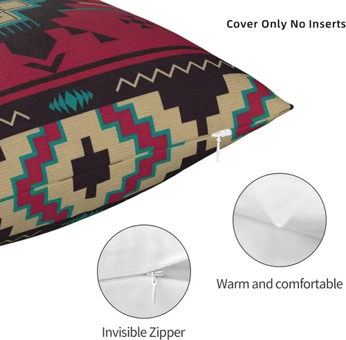 Miniatura 4 de IVSYCOF Fundas de almohada decorativas estilo sudoeste azteca para nativos americanos, funda de cojín cuadrado para sofá de casa, funda de cojín