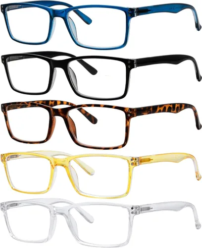 Miniatura 11 de Eyekepper Paquete de 5 lentes de lectura elegantes con bisagras de resorte de calidad para hombres y mujeres +0.00