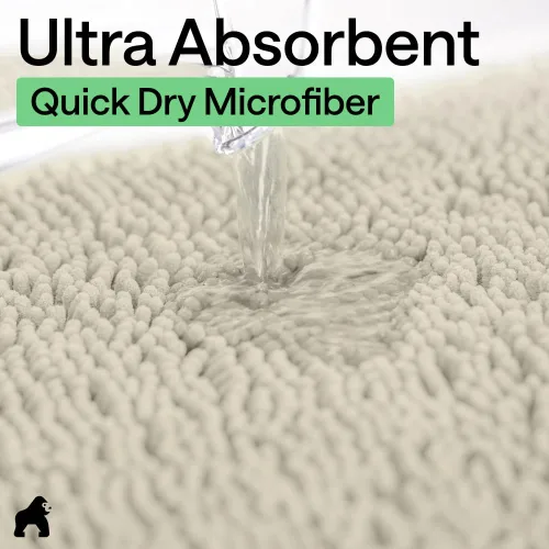 Miniatura 57 de Gorilla Grip - Tapete de baño de felpilla gruesa, suave y absorbente, secado rápido, de microfibra, con reverso de caucho, para piso de ducha, Nube