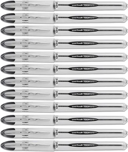 Uni-Ball Vision Elite - Bolígrafos de punta redonda de 0.003 in, tinta negra, 12 bolígrafos
