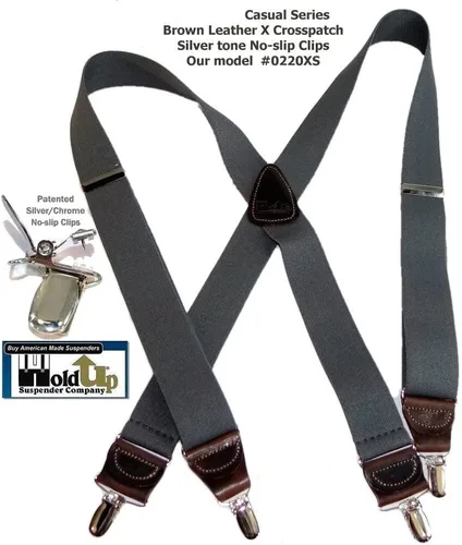 Miniatura 5 de Tirantes de la serie casual para hombres en el estilo tradicional de espalda en X con clips antideslizantes patentados en Estados Unidos