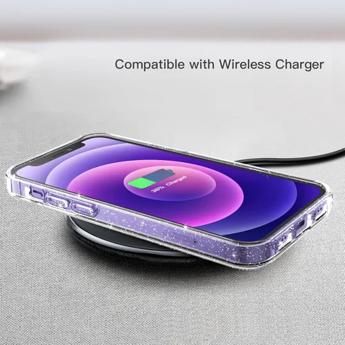 Miniatura 5 de JETech Funda con purpurina para iPhone 12/12 Pro, 6.1 pulgadas, a prueba de golpes, bonita funda brillante para mujeres y niñas (transparente)