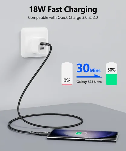 Miniatura 5 de SUNGUY Cable USB C para Android Auto de 10 Gbps, 1.5 pies 3A USB 3.1 Gen 2, carga rápida y transferencia de datos, cable USB C CarPlay, compatible