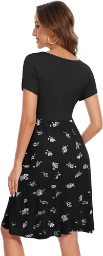 Miniatura 5 de Vestido de maternidad de manga corta para mujer, ropa de embarazo con bolsillos