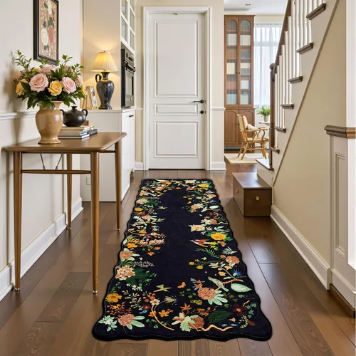 Miniatura 27 de Rugflix Alfombras de área de 8 x 10 pies para sala de estar, alfombra grande lavable, resistente a las manchas, pelo bajo, alfombra oscura moderna