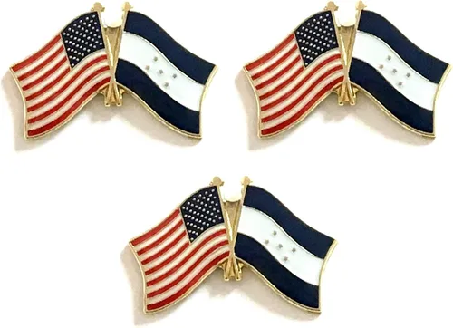 Miniatura 132 de 3 Pines de solapa con banderas de Estados Unidos y países internacionales, paquete de 3 pines dobles con diseño de banderas de Estados Unidos