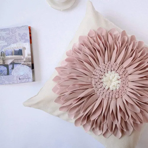 Miniatura 6 de OiseauVoler Fundas de almohada decorativas hechas a mano con flores en 3D, fundas de cojín cuadradas, regalo para el hogar, sofá, automóvil, cama