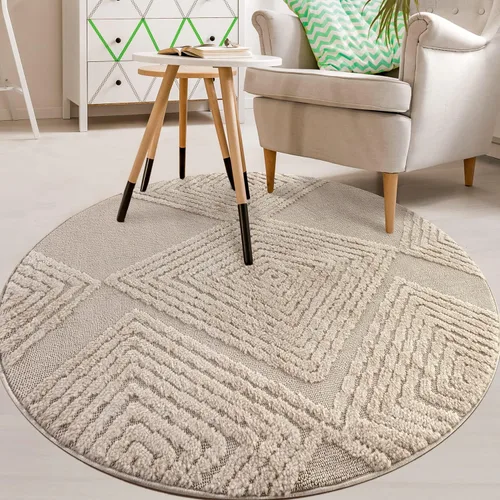 Miniatura 14 de Antep Rugs Palafito 2x4 Alfombra de área interior con textura de pelo Shaggy geométrico de diamante de alto a bajo (blanco, 2 pies x 4 pies)