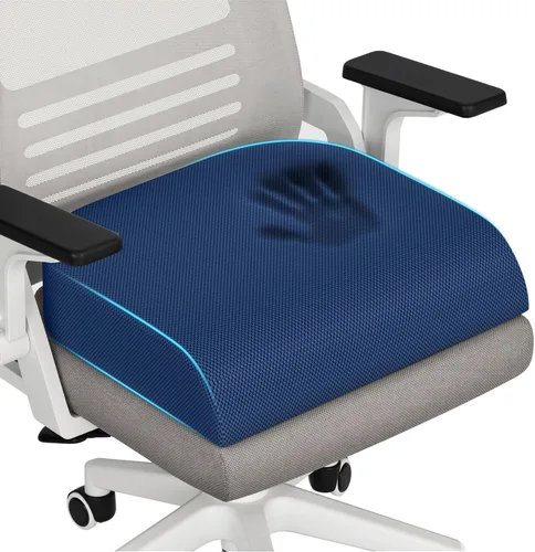 Miniatura 21 de TranquilRelax - Cojín grande para asiento de espuma viscoelástica para largas horas de sentado en silla de oficina, asiento de coche, almohadilla