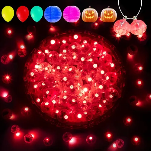 Miniatura 10 de Aogist - 50 piezas de luces de globo con gancho, tiempo de espera prolongado, mini luz impermeable para fiesta de cumpleaños, boda, Navidad