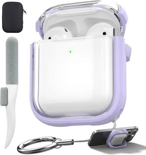 Miniatura 67 de Valkit Funda compatible con AirPods Pro, transparente con kit de limpieza, funda protectora de TPU suave para AirPods Pro Gen 2nd/1st 2023/2022/2019