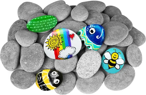 Miniatura 25 de Rocas de río para pintar 12 piezas, rocas grandes de 3.5 a 5 pulgadas, piedras lisas planas para pintar, rocas de manualidades para pintar