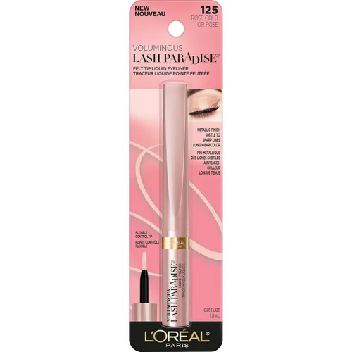 Miniatura 4 de L'Oreal Paris Cosmetics Voluminous Lash Paradise - Delineador de ojos líquido, oro rosa, 0.05 onzas líquidas