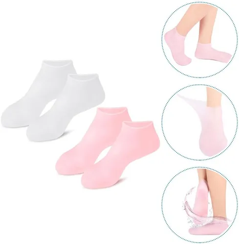 Miniatura 2 de FRCOLOR 2 pares de calcetines hidratantes exfoliantes para mujer, calcetines para botines, calcetines de niña, cubiertas de protección de pies