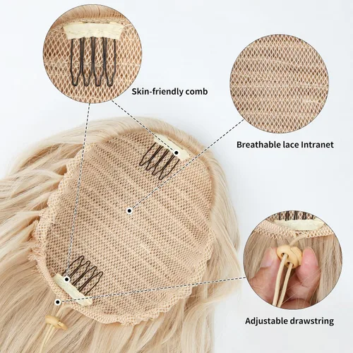 Miniatura 2 de Extension de cola de caballo con cordón de 26 pulgadas para mujer, extensiones de cola de caballo largas y onduladas, extensiones de cabello