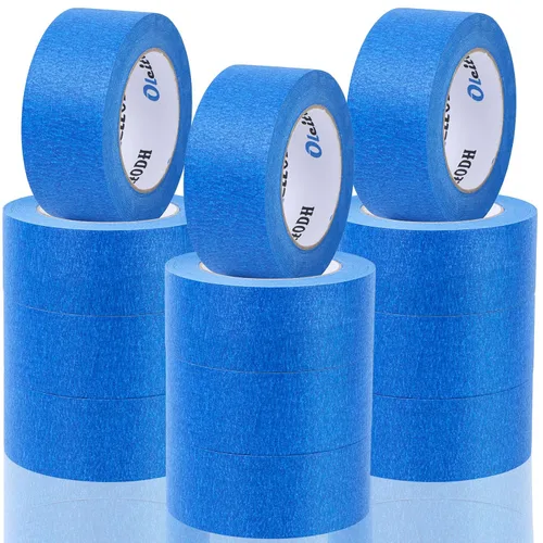 Oleitodh 12 Rollos de Cinta Azul para Pintores a Granel 2 pulgadas x 660 Yardas, Cinta de Enmascarar para Pintores Sin Residuos Cinta de Pintura de