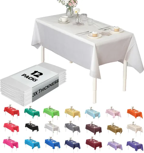 Miniatura 45 de Paquete de 12 manteles de plástico resistentes, reutilizables., Azul Royal Azul real