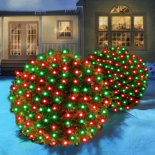 Miniatura 13 de Red de luces LED de Navidad para arbustos, 132 luces LED de 6 pies x 6 pies, conectables con certificación UL para arbustos, árboles, arbustos