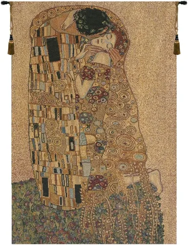 Charlotte Home Furnishings Inc. The Kiss II - Tapiz italiano para colgar en la pared, 19 x 13 pulgadas, mezcla de algodón y poliéster, arte de pared