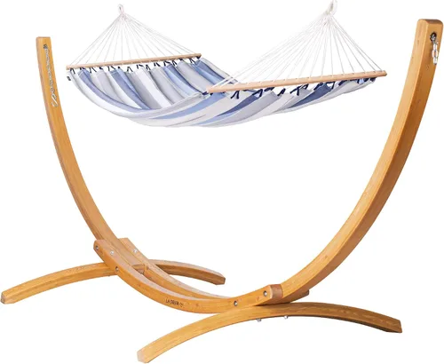 Miniatura 12 de La Siesta® Alisio Hamaca con barra esparcidora, hamaca exterior resistente a la intemperie, hamaca exterior de tela para 2 personas, hamaca para 2