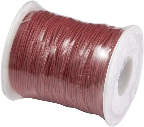 Miniatura 6 de Cordón de algodón encerado rojo de 100 yardas, hilo trenzado para abalorios, pulsera, collar de alambre de 0.039 pulgadas con carrete