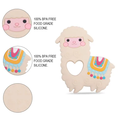 Miniatura 2 de Mordedor de silicona con llama para bebés, juguetes sensoriales para masticar, sin BPA, suaves y eficaces, juguetes para aliviar el dolor