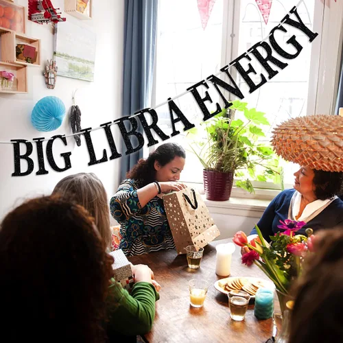 Miniatura 4 de Big Libra Energy - Cartel de cumpleaños, temporada de Libra, zodiaco Libra, horóscopo, astrología, 12 suministros de decoración de fiesta