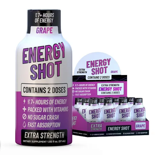 Miniatura 22 de Blue Raspberry Extra Strength Energy Shot 12 unidades – 260 mg de cafeína natural B12 B6 – Apoyo de energía y enfoque – 2 porciones sin azúcar Té