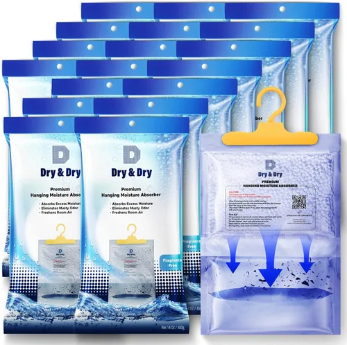 Miniatura 11 de Dry & Dry Paquete de 4 absorbentes de humedad prémium para el hogar, sótano y dormitorio, deshumidificadores pequeños