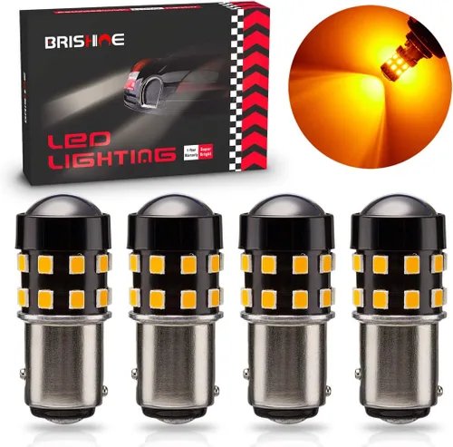 Miniatura 9 de Bombillas LED BAY15D superbrillantes 1157 2057 2357 7528 BAY15D rojo brillante 9-30V sin polaridad 24-SMD chipsets LED con proyector para luces