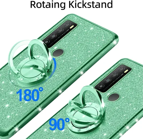 Miniatura 3 de Funda para teléfono TCL 30 XL, 30XL T701DL para mujer, con purpurina, suave, elegante, TPU transparente, de lujo, linda funda protectora con correa