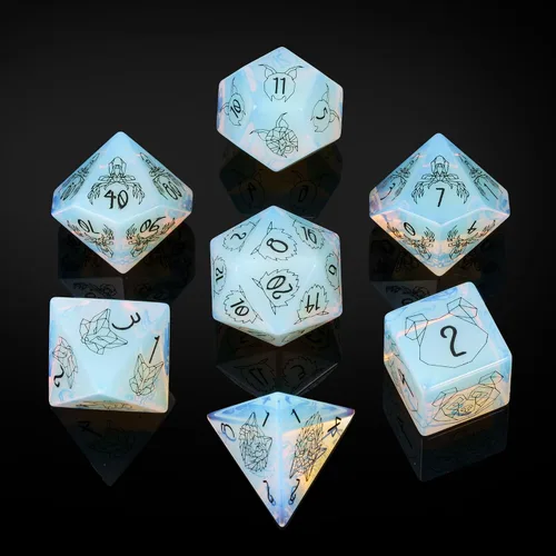 Miniatura 12 de UDIXI Juego de dados de piedras preciosas de amatista, dados DND de piedra de cristal D&D con estuche de regalo para juegos de rol y juegos de mesa