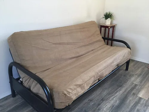 Miniatura 15 de OctoRose Funda para futón de tamaño doble de 39x75x8 pulgadas con cremallera de 3 lados, clásica, de microgamuza suave (Negro, tamaño Twin)