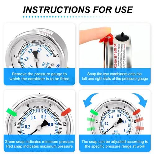 Miniatura 37 de MEANLIN MEASURE Medidor de presión de acero inoxidable relleno de líquido de 0 ~ 300 psi, esfera de cara NPT de 2 pulgadas para compresor de aire