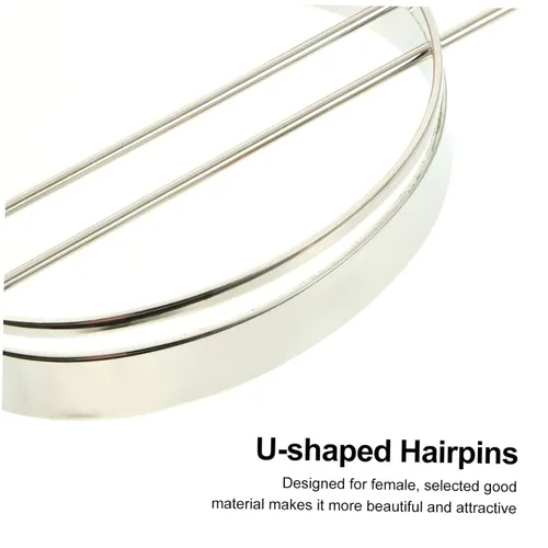 Miniatura 5 de Mikinona 2 extensiones de cabello de metal para novia, pinzas de metal para el cabello para mujeres, horquillas en forma de U, palillos de pelo