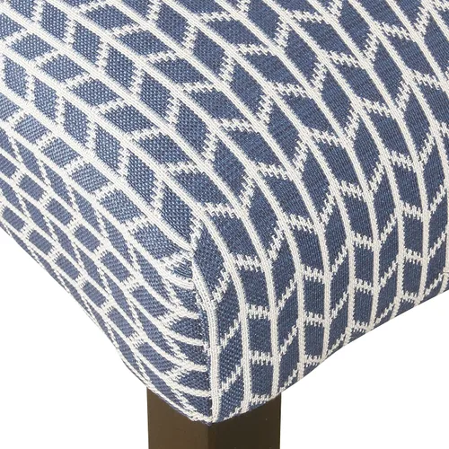 Miniatura 5 de Homepop Silla de comedor con detalles festoneados, sillas de comedor Parsons tapizadas, muebles decorativos para el hogar, tejido gris claro