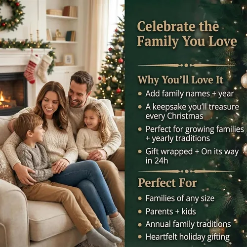 Miniatura 8 de Adorno Personalizado de Familia de 3 con Perro 2025 Personalización Gratuita en 24h Adornos de Navidad para el Árbol Recuerdo Negro de Mascota
