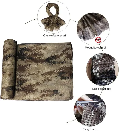 Miniatura 3 de WINWAY Malla silenciosa de camuflaje de arpillera 300D para caza, sombrilla de camping, ocultación, persianas de tiro