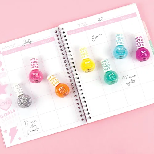 Miniatura 6 de Juego de esmaltes de uñas brillantes para niñas y adolescentes, 7 colores vibrantes, no tóxicos, seguros para niños para todos los días
