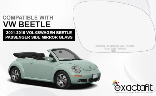 Miniatura 5 de Espejo lateral del pasajero de repuesto para Volkswagen Beetle 2001 2002 2003 2004 2005 2006 2007 2008 2009 2010 Volkswagen Beetle puerta derecha