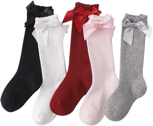 Miniatura 5 de QandSweat - Calcetines altos hasta la rodilla para niñas de 0 a 8 años