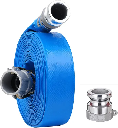 Miniatura 10 de Manguera de descarga plana de PVC de 1-1/2 pulgadas x 50 pies con accesorios de aluminio Camlock C y E, accesorio de bloqueo de leva tipo F